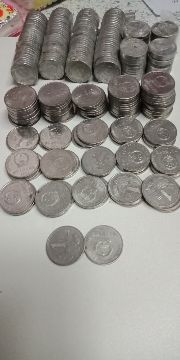 牡丹一元硬币普年流通品300个9697各10