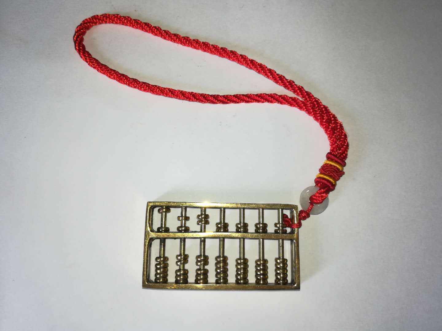 纯铜迷你小算盘带绳,重30克