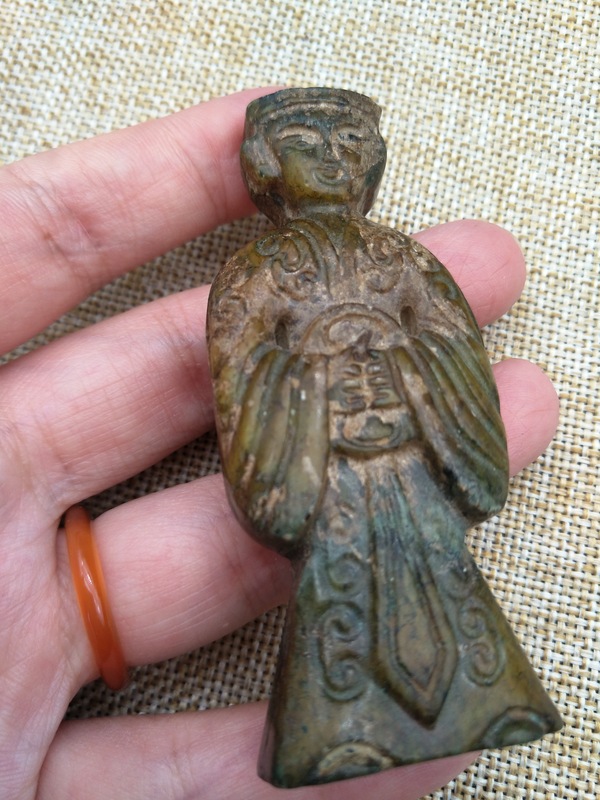 藏品展示【玉人】玉质温润,沁色入骨,包浆浑厚,脂份