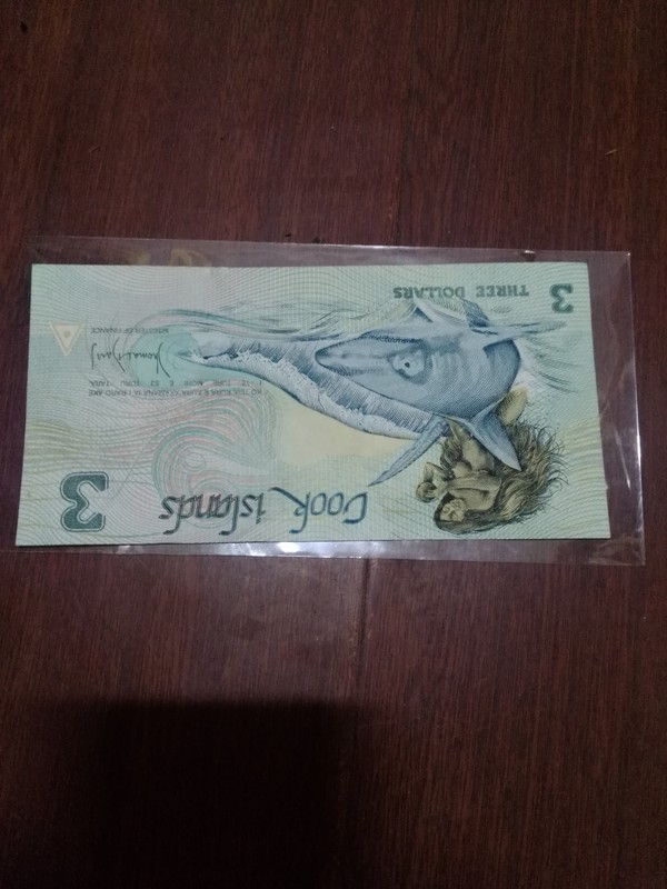 库克群岛纸币三元全球十大最美纸币之一保真