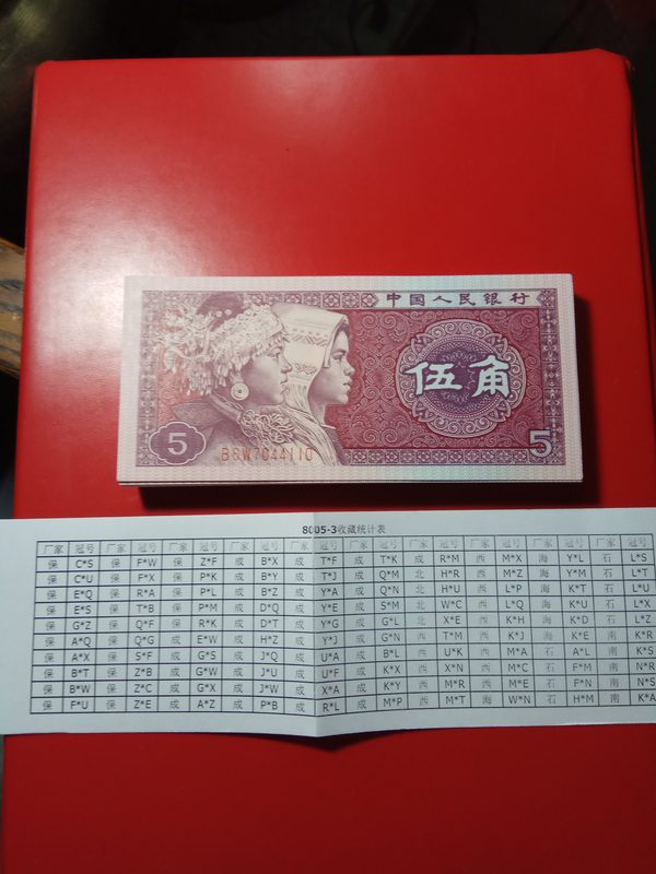 8005如图100个冠号各一张一共100张