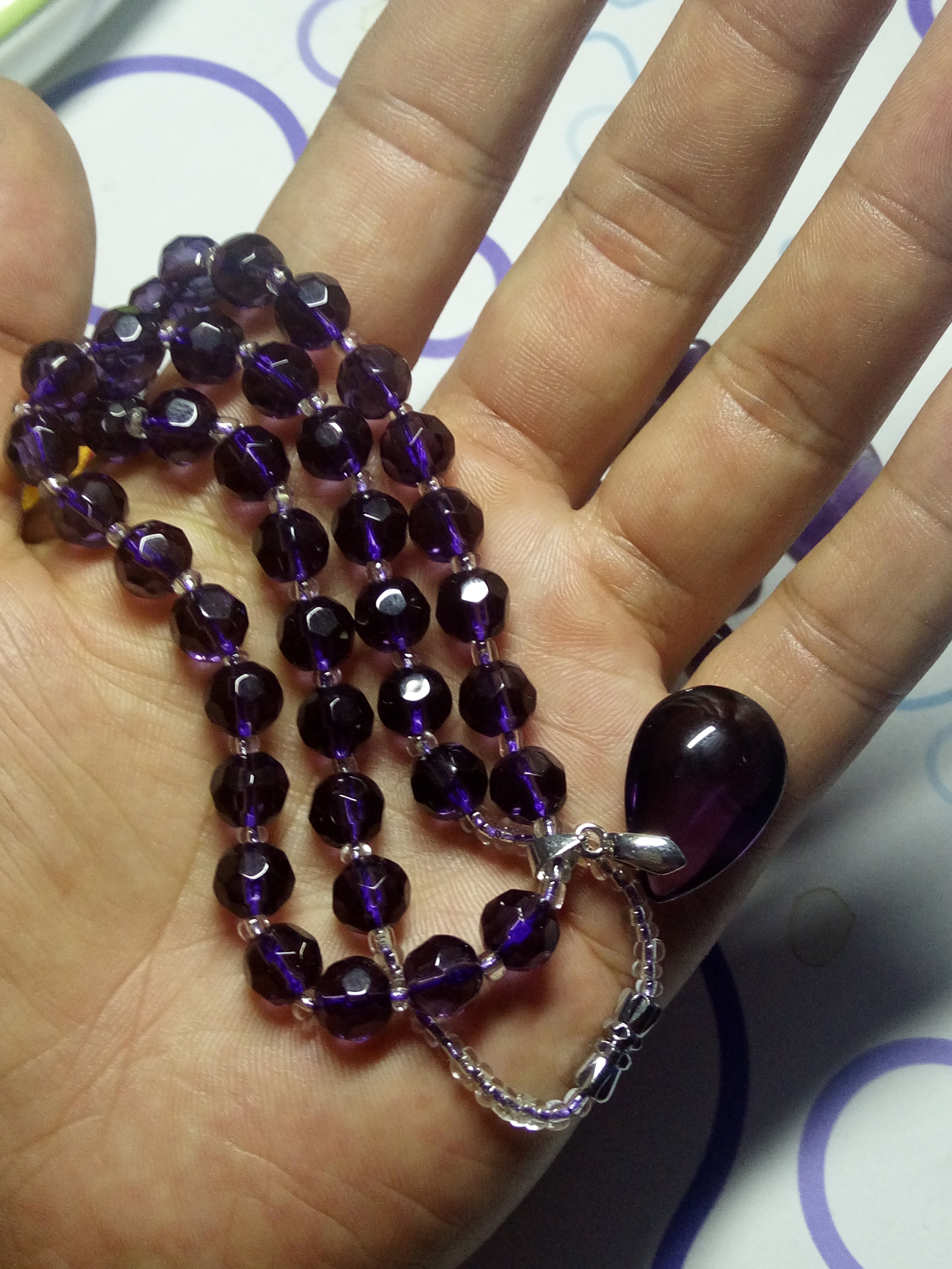 紫水晶项链,送紫水晶原石