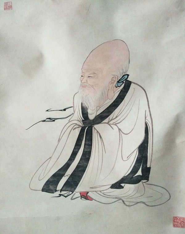 放漏了新收南极老人图古画卷轴挂画中堂画一宽约0