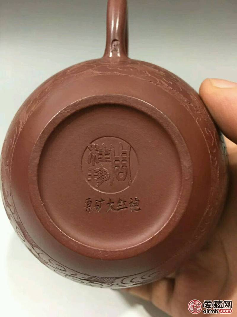 精品紫砂壶,周桂珍龙云壶,实物