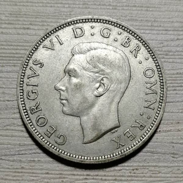 1939年英国乔治六世半克朗银币品相如图真假_图片_价格_评级-外国钱币