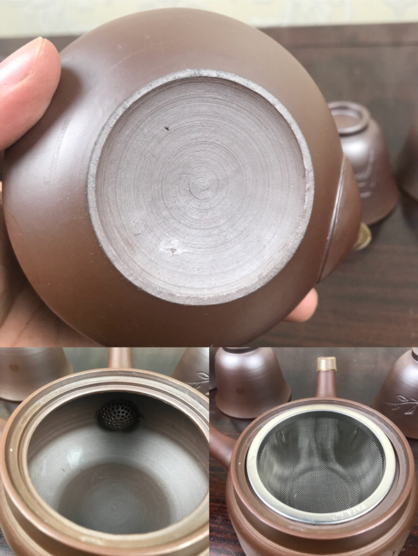 日本回流万古烧茶具横手急须侧把壶茶壶茶杯茶具a