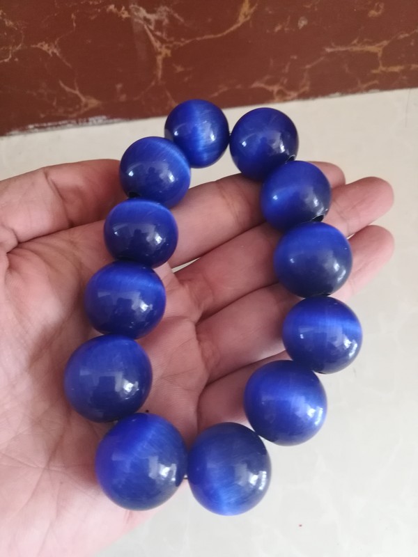 天然蓝猫眼手串手链佩戴全品12颗珠注意事项