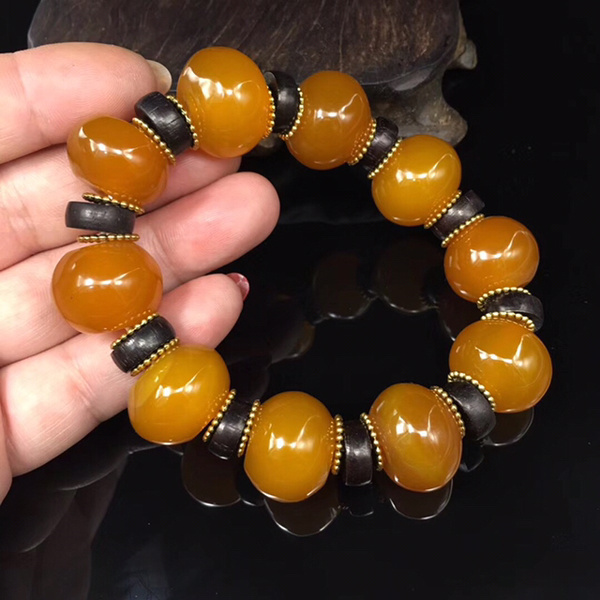 天然黄色玛瑙手串低价起拍,料子细腻光滑,真假_图片_价格_评级-玛瑙