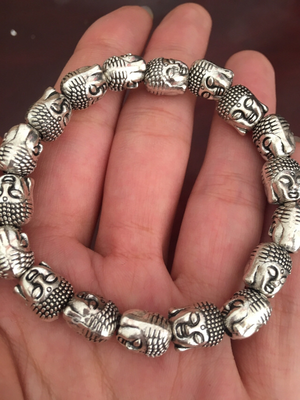 藏银手串释迦摩尼手串配戴辟邪保平安做工精致自