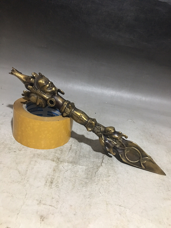 黄铜法器马头明王普巴金刚杵降魔杵尺寸如图所示请以