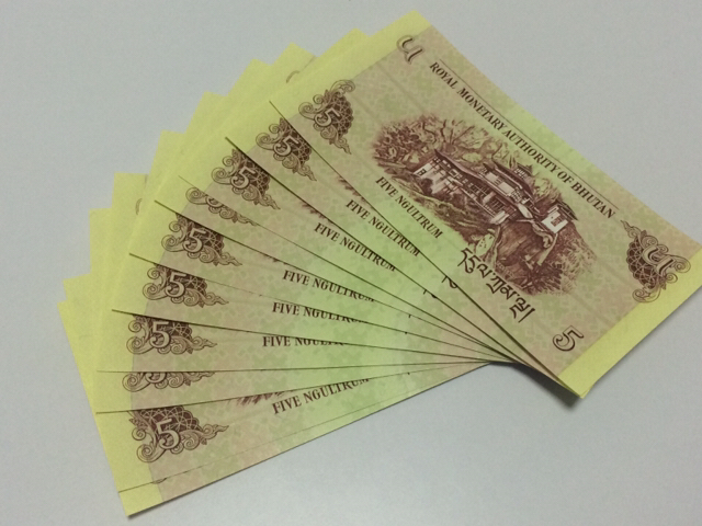 不丹5元凤凰钞.全新10连号.