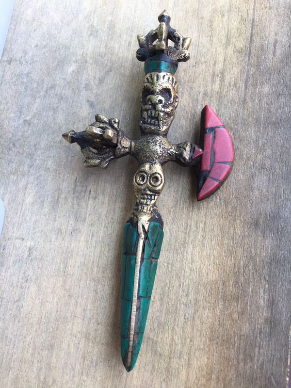 藏传宗教法器驱魔金刚杵尺寸如图所示请以收到实物为