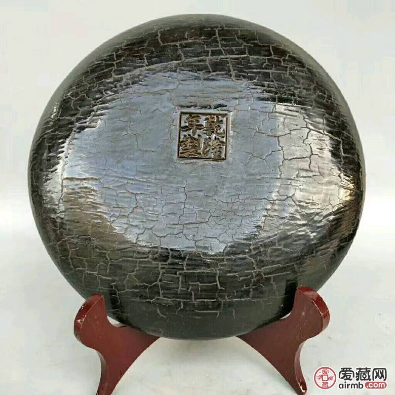 剔红漆赏盘《福禄寿》屏风摆件
