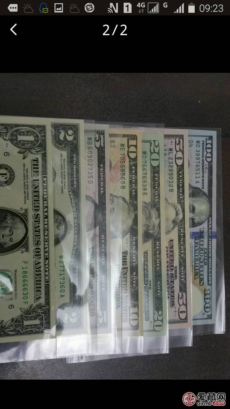 美元一套,全新,面值1.2.