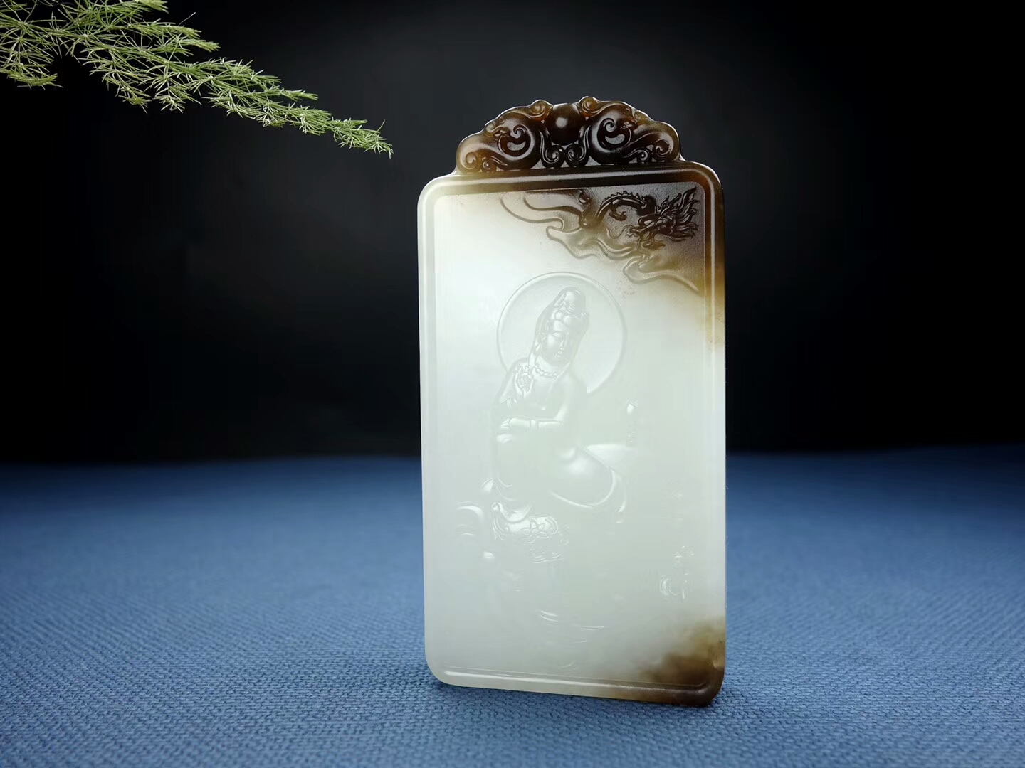 【和田玉含证书礼盒挂绳】【普贤