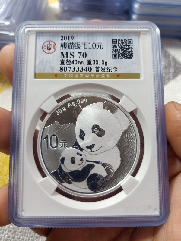 2019年熊猫银币,评级币永久保真,原图真假_图片_价格_评级-熊猫金银币