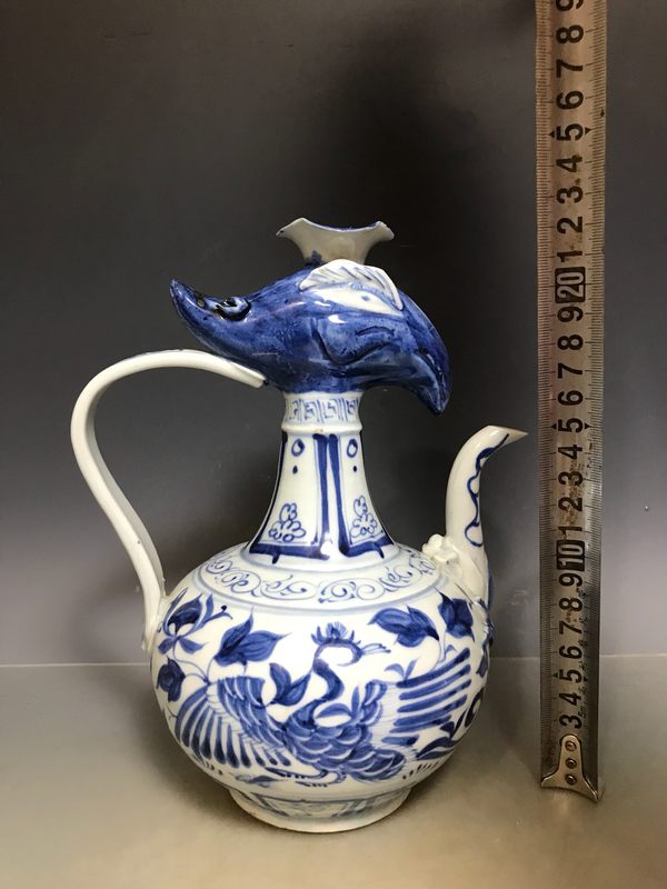 精品推荐青花凤纹凤头壶器型别致胎质细腻