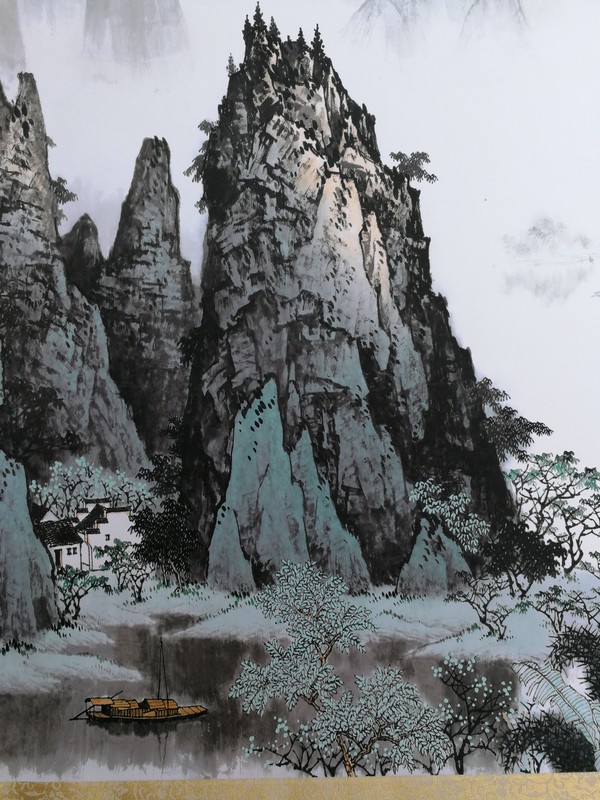 放漏秒杀横幅绢布千峰竞秀万木争春卷轴真假_图片_价格_评级-书画篆刻