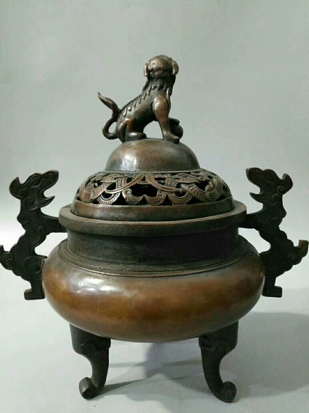 旧藏大明宣德年制红铜熏香炉【祥