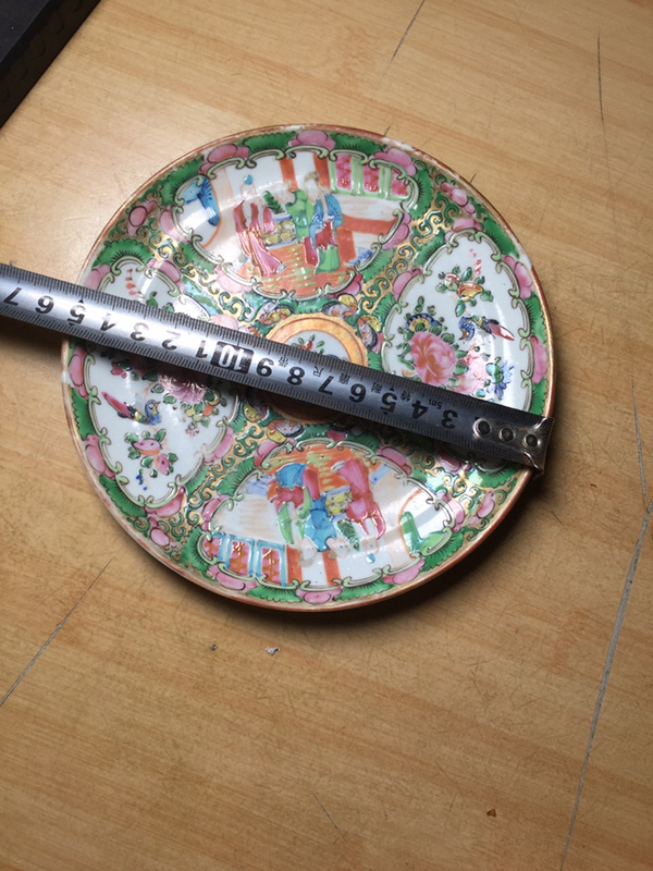 晚清广彩盘子包老保真品相如图尺寸如图