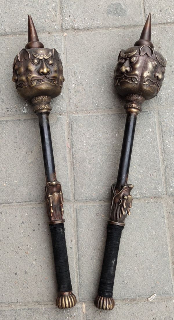 铜制兽头锤一对02尺寸如图实物拍摄所有照片均由本