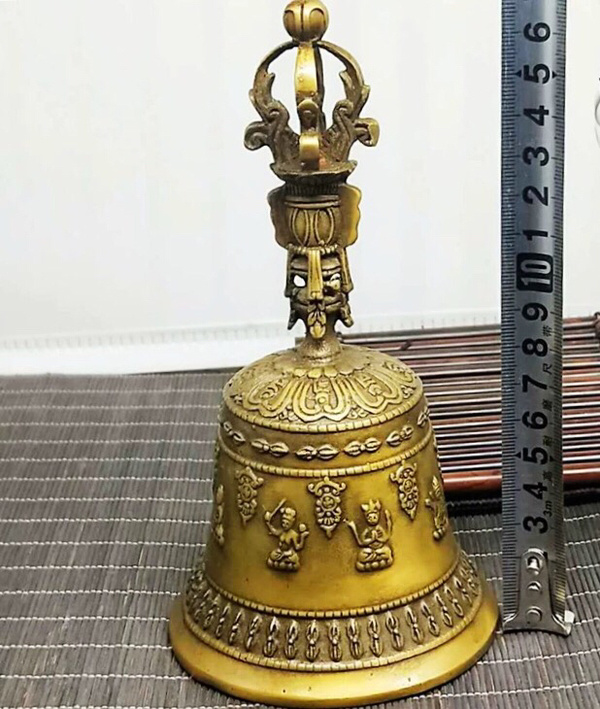 纯铜手摇铃铛五股金刚铃密宗法器金刚杵道士招魂铜铃铛