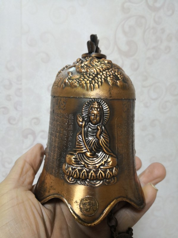 老物件平安铜钟珍贵珍藏平安铜钟老辈珍藏年代