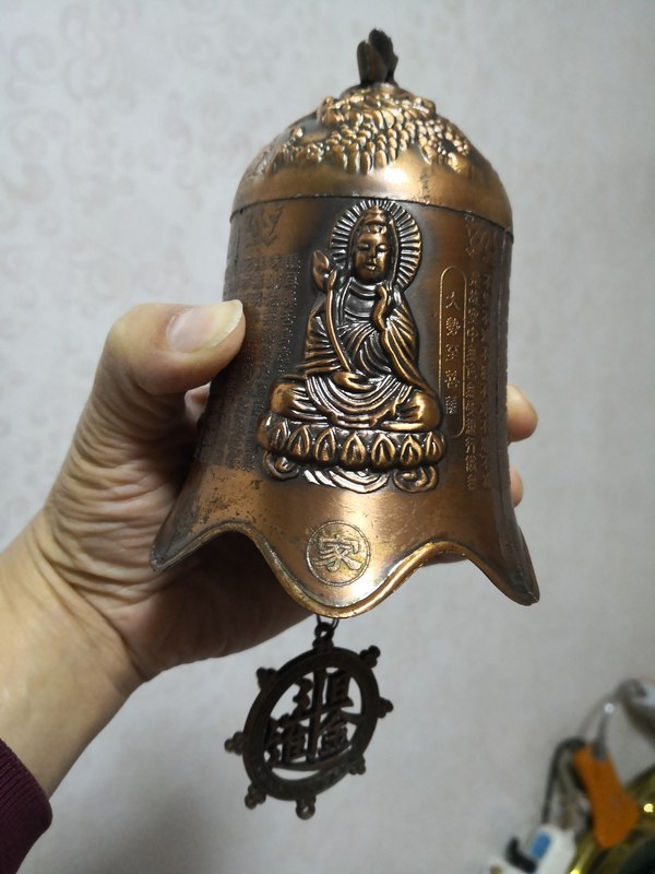 老物件平安铜钟珍贵珍藏平安铜钟老辈珍藏年代