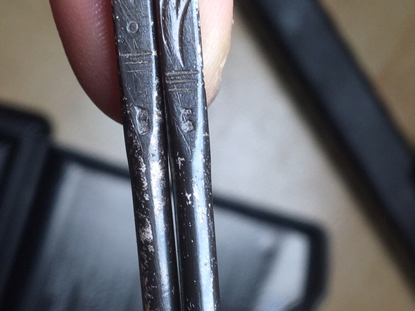 清代老银筷子一双,克重44.62克(包真)(包银)