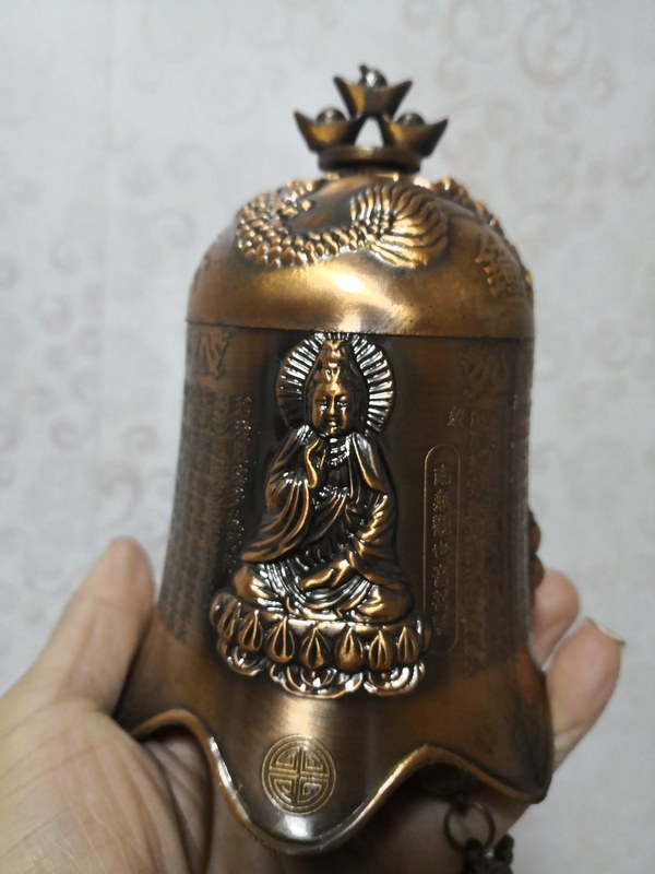 老物件平安铜钟珍贵珍藏平安铜钟老辈珍藏年代