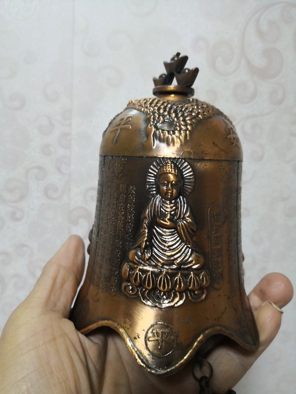 老物件平安铜钟珍贵珍藏平安铜钟老辈珍藏年代