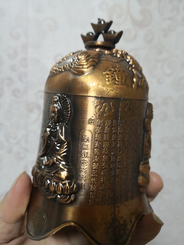 老物件平安铜钟珍贵珍藏平安铜钟老辈珍藏年代