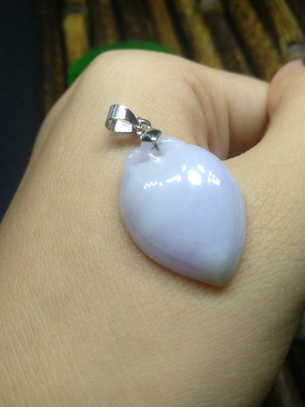 天然翡翠a货紫罗兰细糯桃子吊坠尺寸234