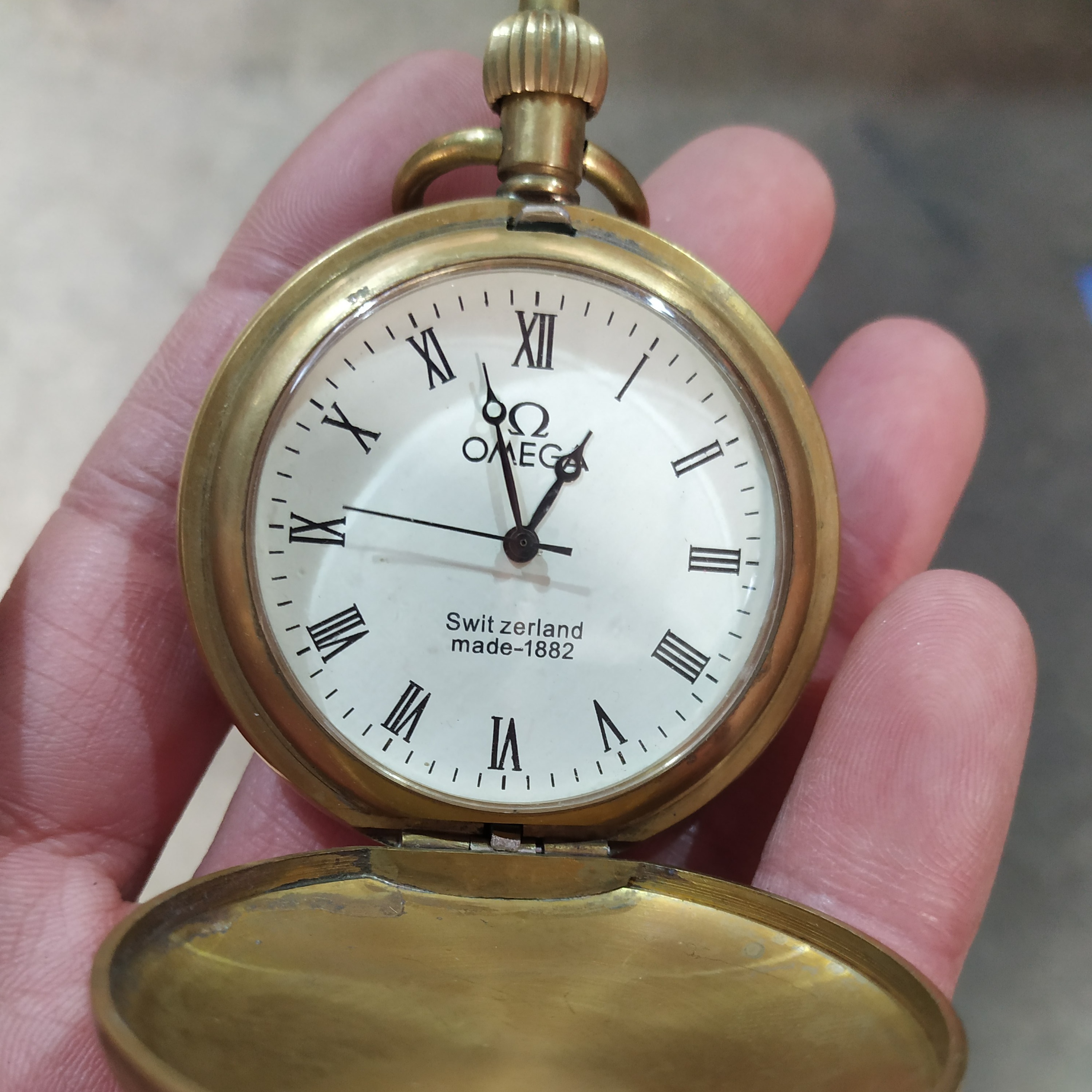 捡漏了,经典黄铜火车头机械怀表