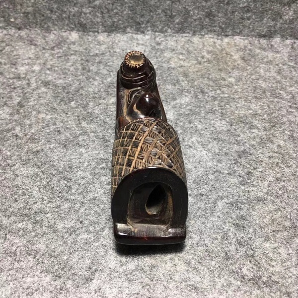天然牛角雕刻摆件长12厘米,宽3厘真假_图片_价格_评级-工艺作品-爱藏