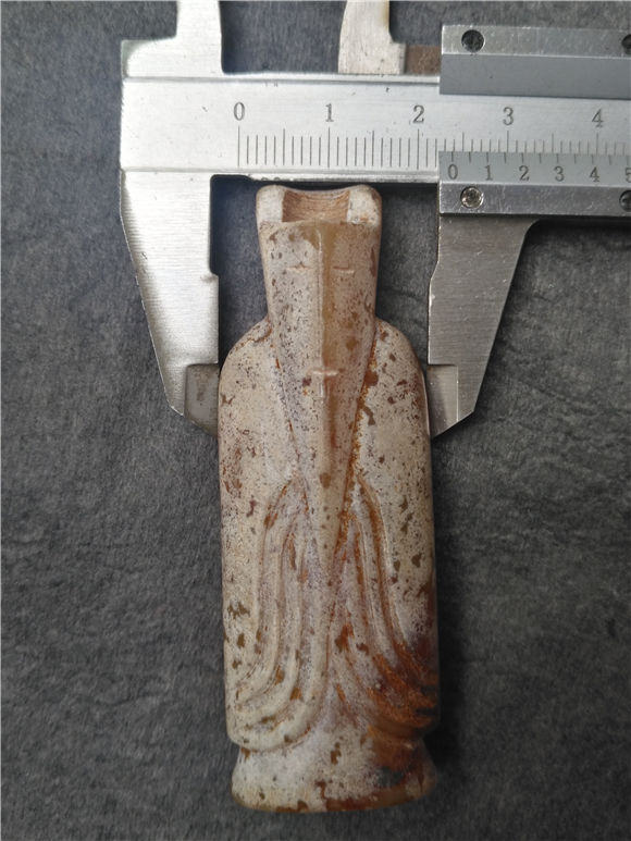 战汉时期老玉翁仲品相尺寸如图此翁仲饱浆老道开