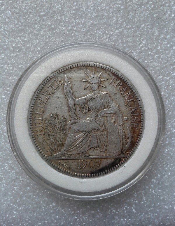 美品坐洋1907年一枚终身保真大开门老真假_图片_价格_评级-外国老银元