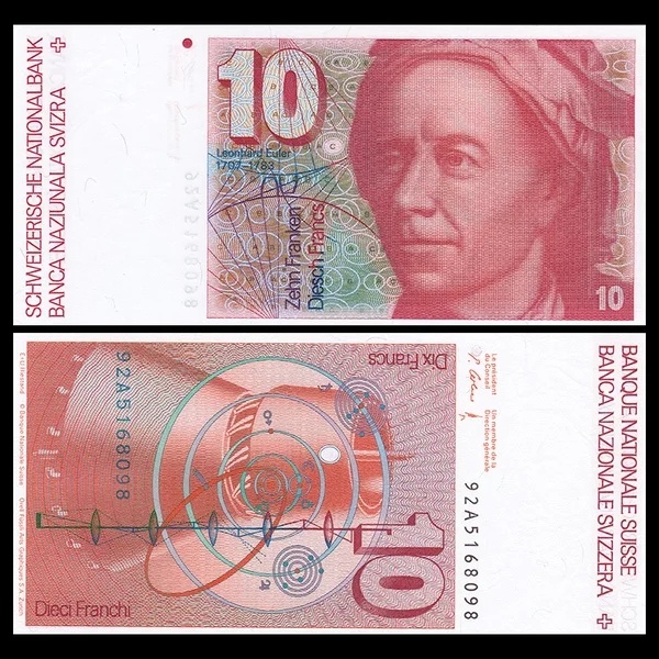 【欧洲】全新单张unc 瑞士10元francs 纸