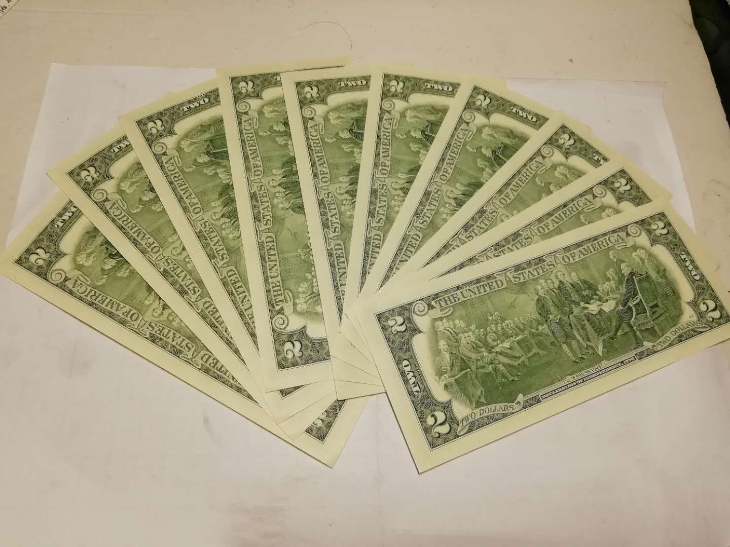 2003年2美元,标十十连,全