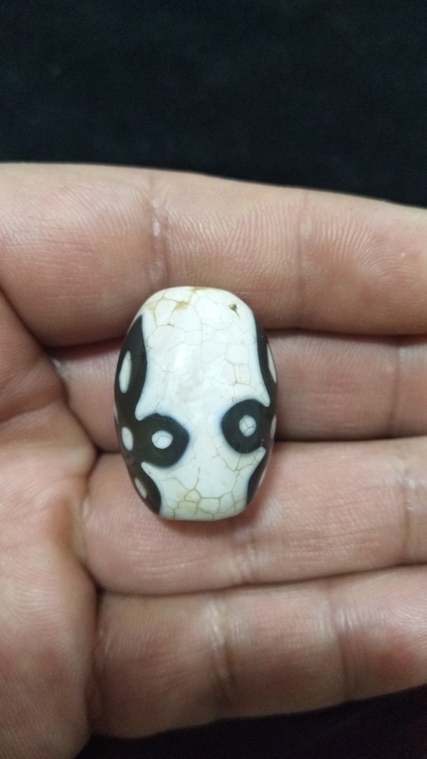 藏传佛教天珠玛瑙瓷化法器天珠细节如图尺寸26