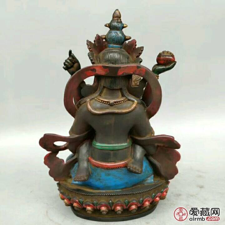 古法老琉璃黄财神双身佛,重29