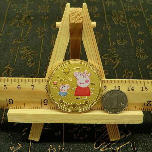 文玩收藏小猪佩奇纪念章动画纪念币美国动画纪念币