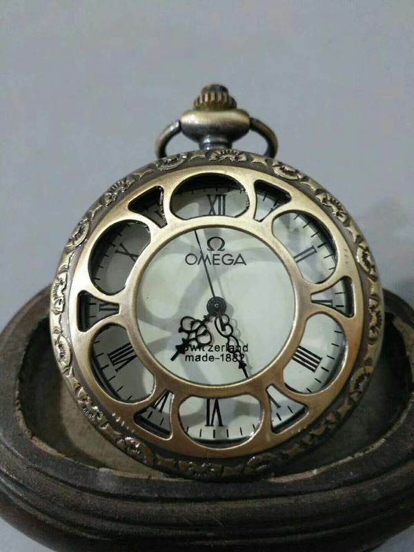 海外回流铜欧米茄1882老怀表此宝贝保存完好