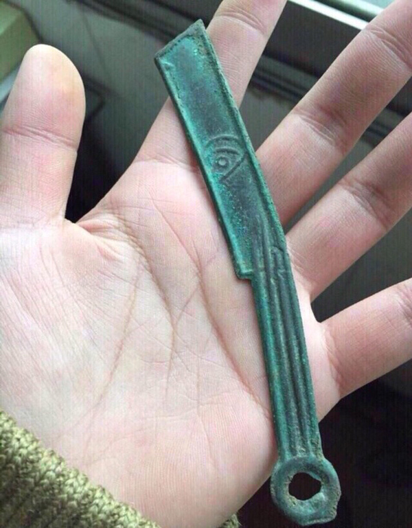 刀币三字燕明刀爆绿锈极美品大宽边特殊版别真假_图片_价格_评级-古