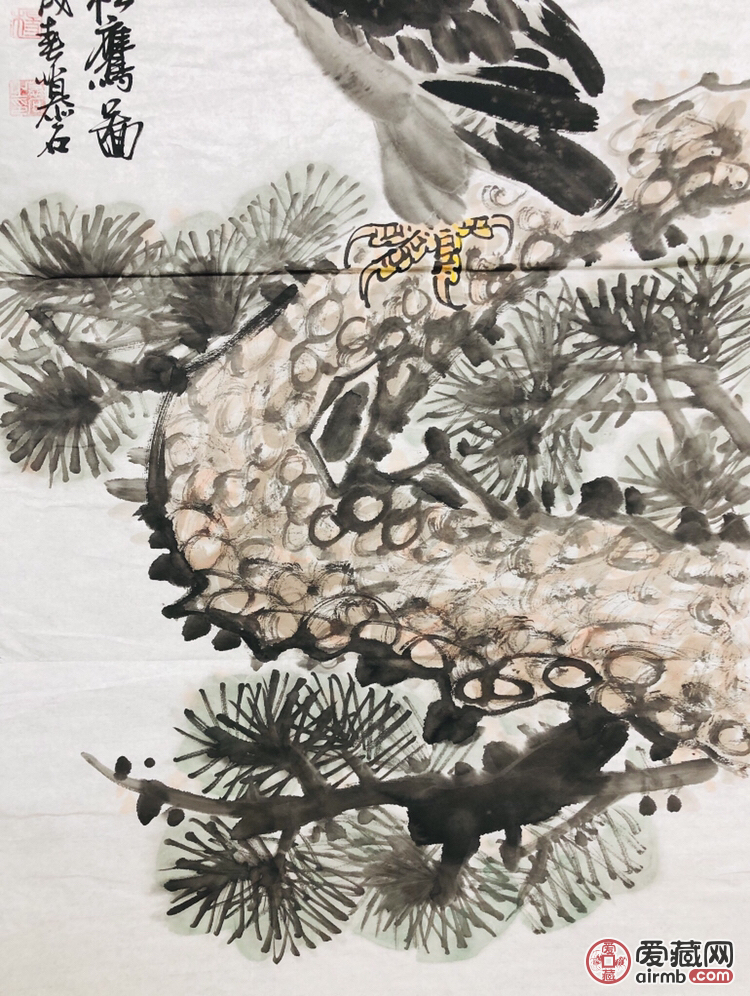 『杨家红手绘松鹰图』精品国画作品身份信息-价格59