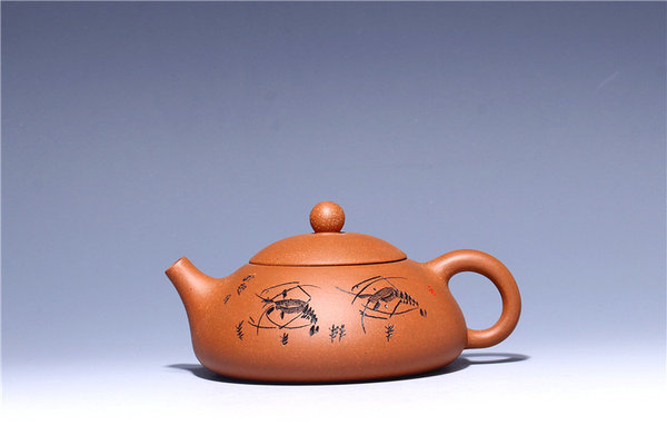 作者】刘跃风【品名】虾趣【泥料】降坡泥【容量】22