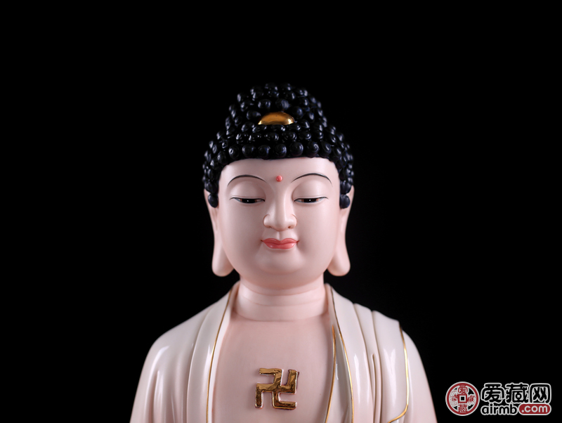 【优瓷坊】【德化白瓷】 【品名】立全莲阿弥陀佛