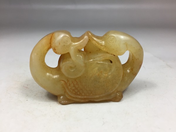 4y126玉鸳鸯雕件长315mm宽