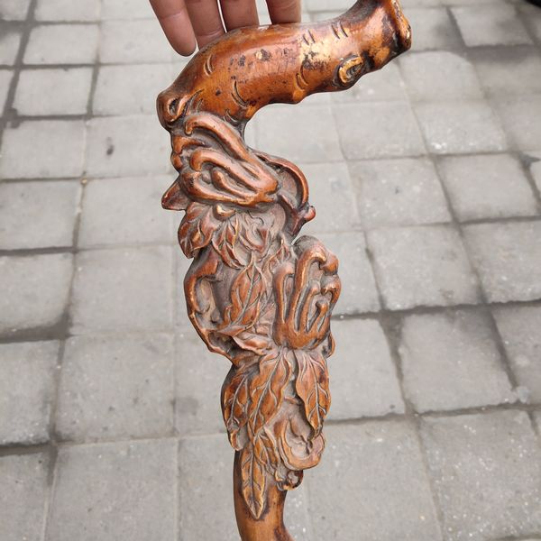 桃木佛手瓜拐杖,90公分,重约500克!实物拍摄