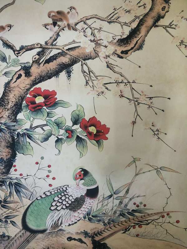 邹一桂款作品【,花鸟图】卷轴字画一幅,画工精湛,栩栩如生,题词落款